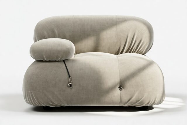 The Bellini – Beige Gray Chenille, Left Arm