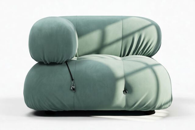 The Bellini – Jadeite Luxe Velvet, Left Corner