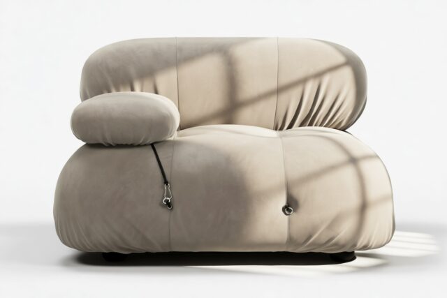 The Bellini – Greige Velvet, Left Arm