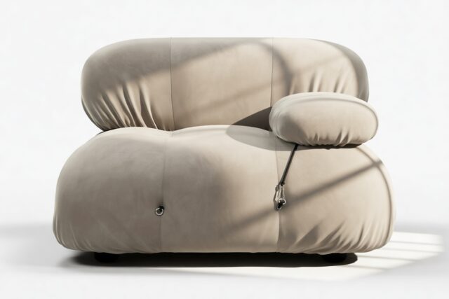 The Bellini – Greige Velvet, Right Arm