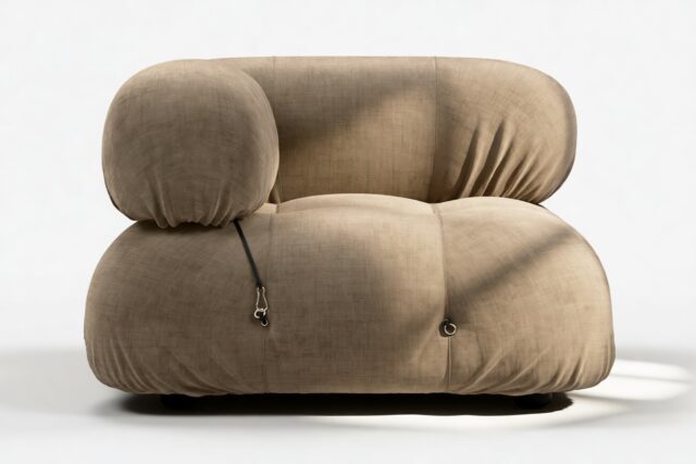 The Bellini – Cappuccino Brown Chenille, Left Corner