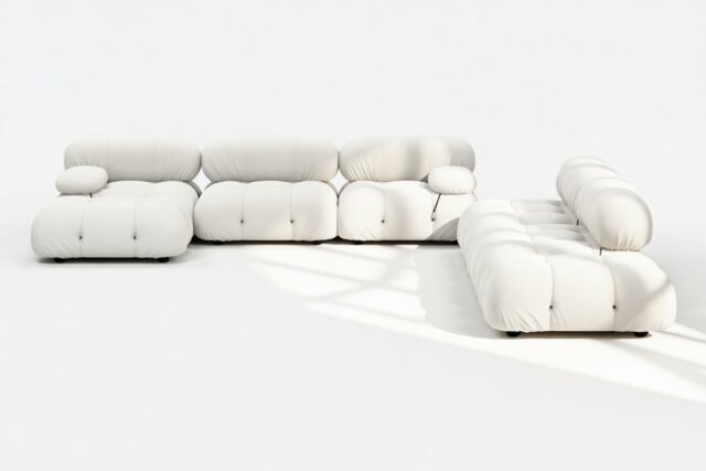 The Bellini – White Boucle, Sectional (Large Right Corner)