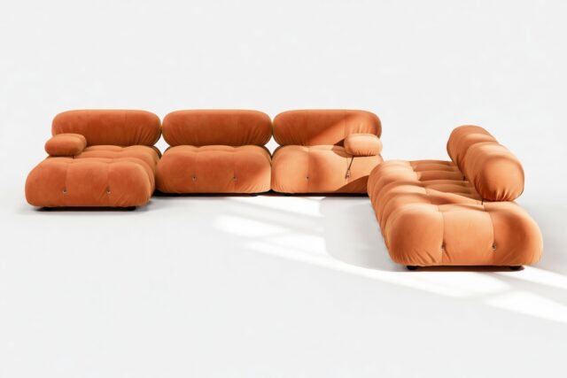 The Bellini – Apricot Velvet, Sectional (Large Right Corner)