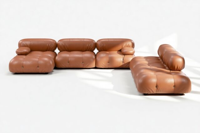 The Bellini – Tan Premium Leather, Sectional (Large Right Corner)