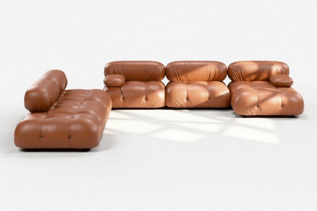 The Bellini – Tan Premium Leather, Sectional (Large Left Corner)