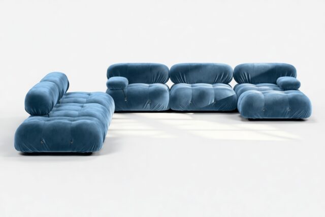 The Bellini – Aegean Blue Velvet, Sectional (Large Left Corner)