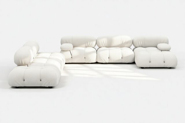 The Bellini – White Boucle, Sectional (Large Left Corner)