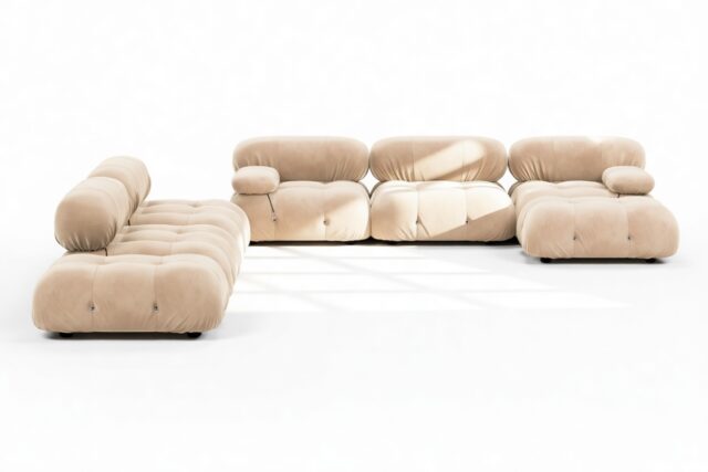 The Bellini – Ecru Velvet, Sectional (Large Left Corner)