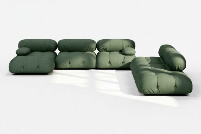 The Bellini – Evergreen Brushed Weave, Sectional (Large Right Corner)