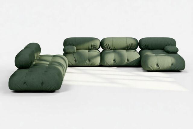 The Bellini – Evergreen Brushed Weave, Sectional (Large Left Corner)