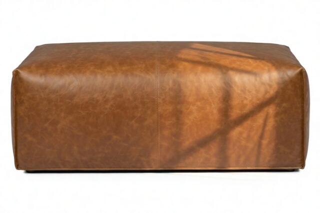 The Bambole – Distressed Brown Premium Leather, Ottoman