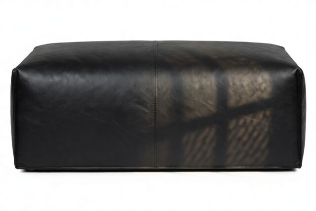 The Bambole – Midnight Black Premium Leather, Ottoman
