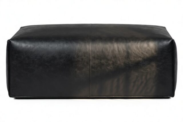 The Bambole – Vintage Black Vegan Leather, Ottoman