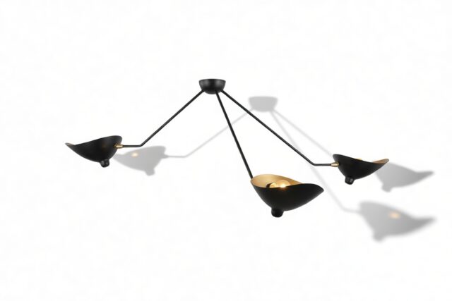 The Mouille – Black, 3 Arm Spider Ceiling Lamp