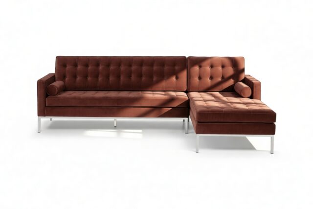 The Florence – Burgundy Luxe Velvet, Three Seater Sofa