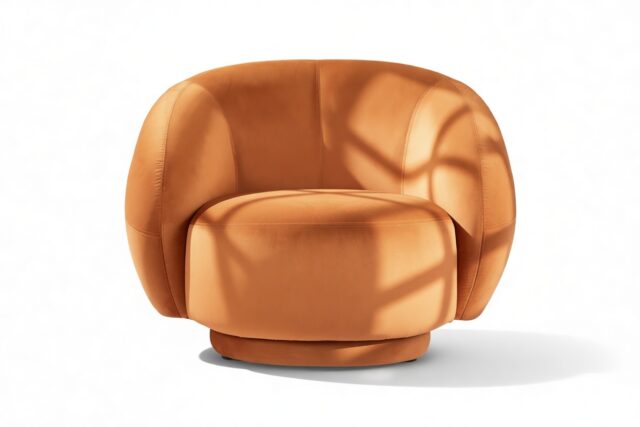 The Julep – Apricot Velvet, Lounge Chair
