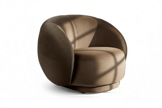 The Julep – Ash Brown Velvet, Lounge Chair