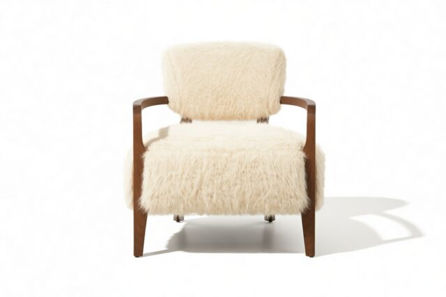 The Palapa – Almond Long Hair Sherpa, Lounge Chair