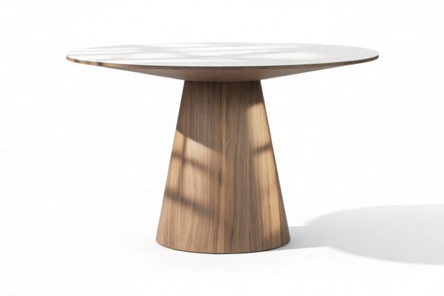 The Cellier – Marble-Look Ceramic Tabletop, 47in Round