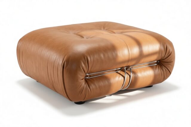 The Soriana – Chestnut Vegan Leather, Ottoman