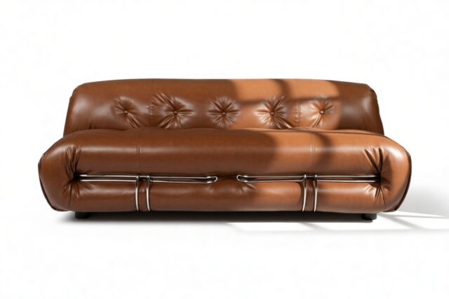 The Soriana – Tan Premium Leather, Two Seater Sofa