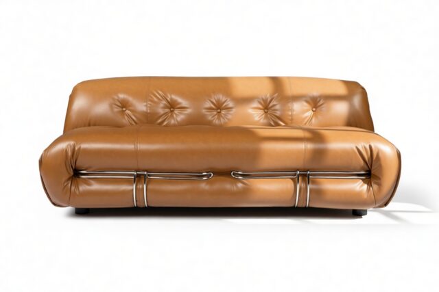The Soriana – Chestnut Vegan Leather, Two Seater Sofa
