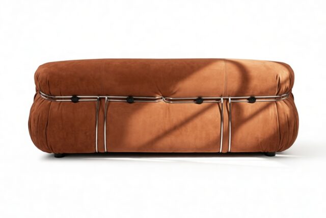 The Soriana – Burnt Orange Vegan Suede, Two Seater Sofa