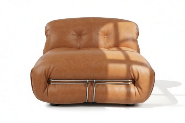 The Soriana – Chestnut Vegan Leather, Deep Lounge Chair