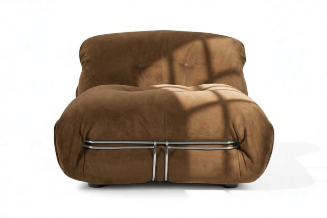 The Soriana – Brown Vegan Suede, Deep Lounge Chair