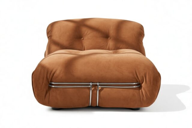 The Soriana – Burnt Orange Vegan Suede, Deep Lounge Chair