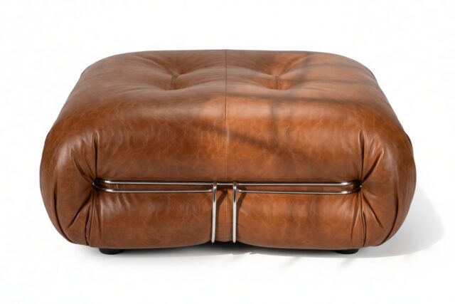 The Soriana – Tan Premium Leather, Ottoman