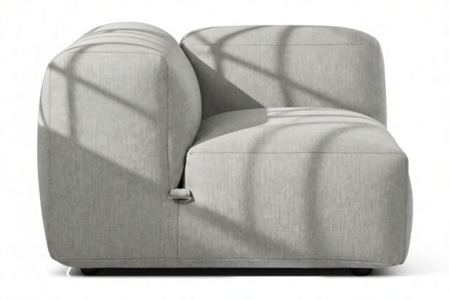 The Le Mura – Soft Gray Brushed Weave, Left Arm