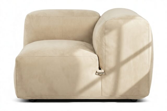 The Le Mura – Eggshell Vegan Suede, Right Arm