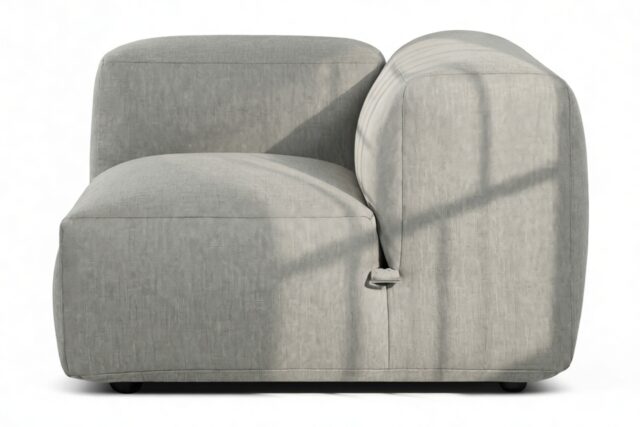 The Le Mura – Soft Gray Brushed Weave, Right Arm