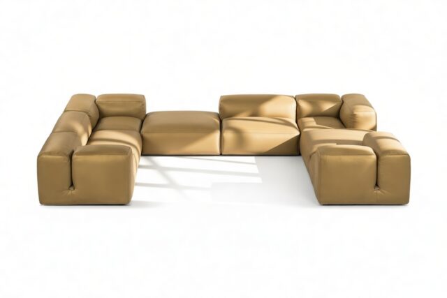 The Le Mura – Old Gold Velvet, Eight Seater (Left)