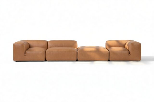 The Le Mura – Tan Vegan Leather, Four Seater (Right)