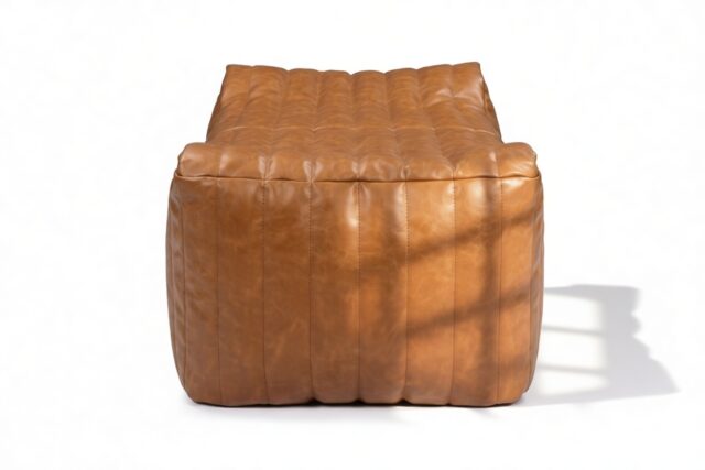 The Sandra – Distressed Brown Premium Leather, Ottoman