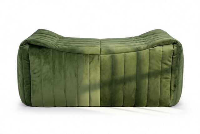The Sandra – Olive Green Velvet, Ottoman