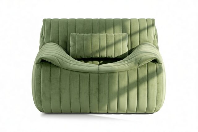 The Sandra – Olive Green Velvet, Lounge Chair