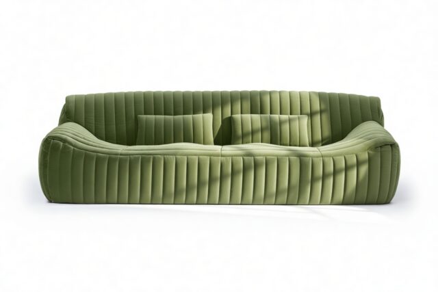 The Sandra – Olive Green Velvet, Three Seater Sofa