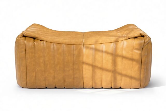 The Sandra – Tan Vegan Leather, Ottoman