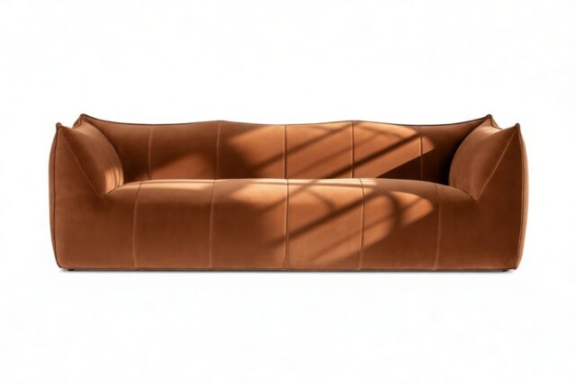 The Bambole – Apricot Velvet, Three Seater Sofa