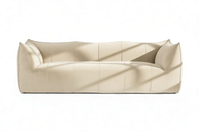 The Bambole – Eggshell Vegan Suede, Three Seater Sofa