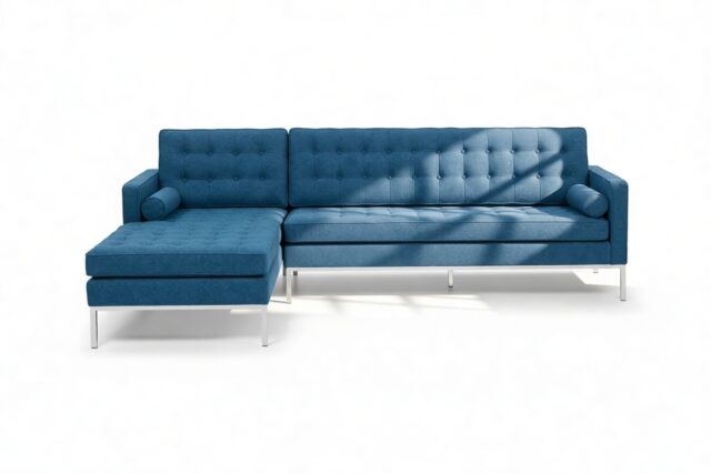 The Florence – Indigo Blue Wool, Left Chaise