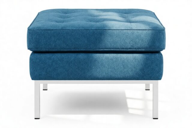 The Florence – Indigo Blue Wool, Ottoman