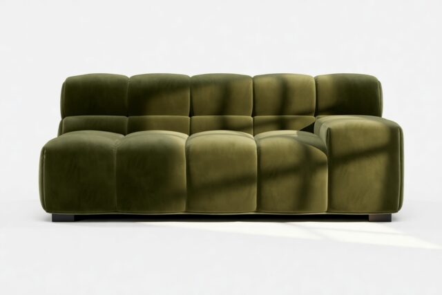 The Tufty – Thyme Luxe Velvet, Extra Large Armrest (Right)