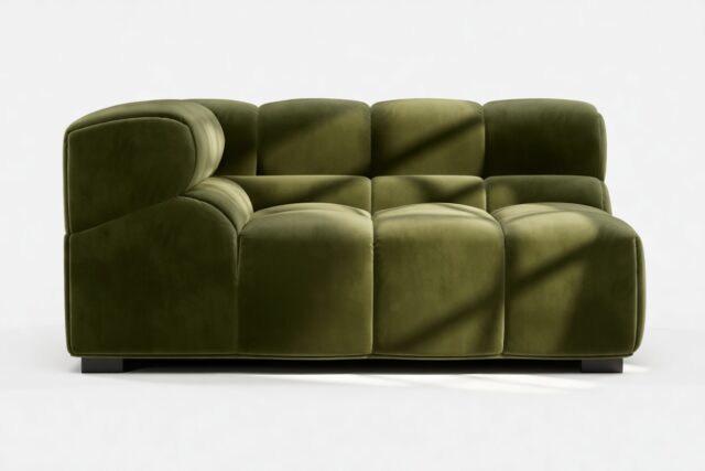 The Tufty – Thyme Luxe Velvet, Large Corner (Left)