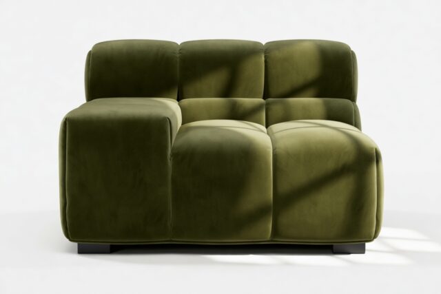 The Tufty – Thyme Luxe Velvet, Armrest (Left)