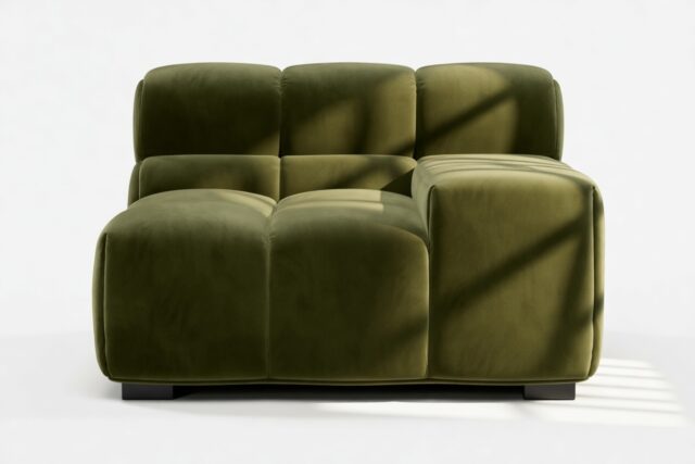 The Tufty – Thyme Luxe Velvet, Armrest (Right)