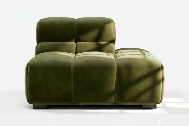 The Tufty – Thyme Luxe Velvet, End Armless (Right)